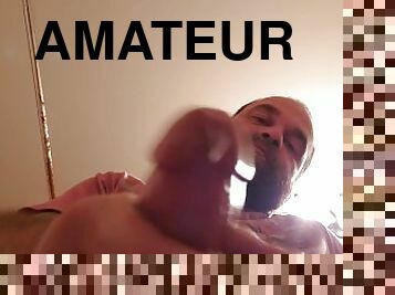 masturbation, amatör, mogen, cumshot, sprut, ensam, bollar, verklighet