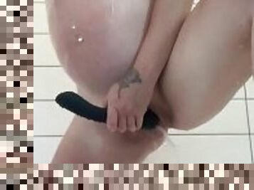 bañando, tetas-grandes, masturbación, orgasmo, preñada, amateur, juguete, corrida-interna, pareja, cachonda