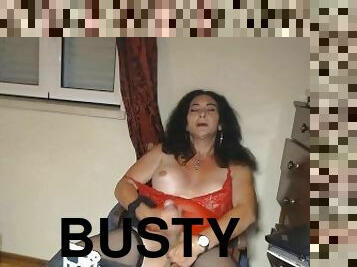Busty Hung OLD tranny spunking to Mozart
