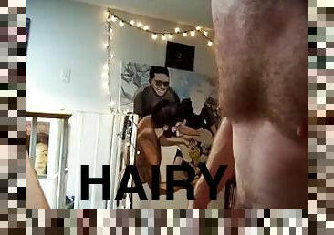 hairyartist in speedo strip