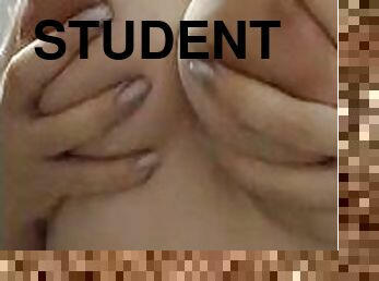 a student after a shower decided to fondle herself
