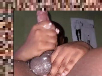 Stroking A Creamy Dick