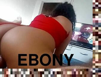 jumping on my dick and watching this ebony bitch in porno getting dick in the ass is fucking crazy??