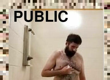 Daddy Having Public Shower Fun