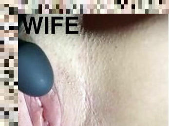 Vibrating clit while Wife’s tied up