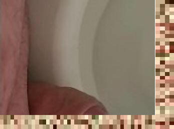 Chubby hump toilet with big clit and cum
