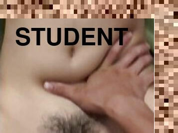 asiatique, écolière, étudiante, amateur, ejaculation-sur-le-corps, ados, thaï, collège, mignonne