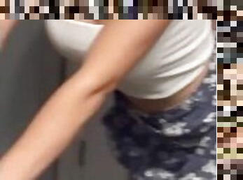 Skirt w/ no Panties Bathroom Fucking