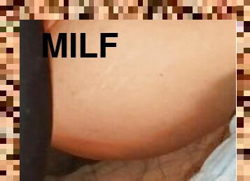 Milf spread her legs to take dip creampie