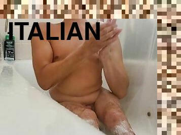 kylpy, amatööri, jalat, italialainen, suihku, soolo
