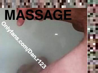 Huge thick cock wanking in the bath