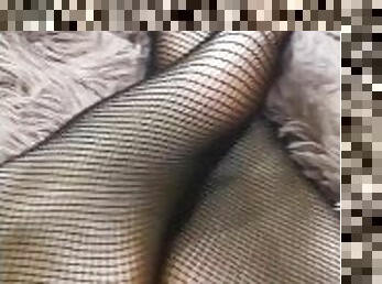 Foot fetish. Fishnet socks, tights and soles