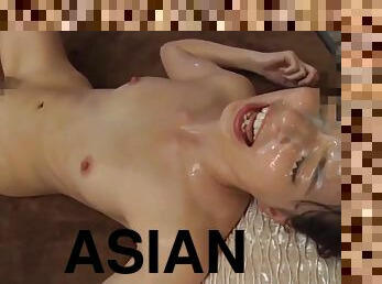 asiático, peluda, brinquedo, estrela-porno, japonesa, penetração-de-braço, facial, tetas-pequenas