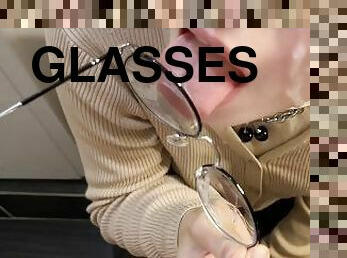 szemüveges, amatőr, szopás, kilövelés, házilag-készített, nézőpont, barátnő, geci