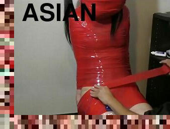 Asian Heavy Taped To Chair