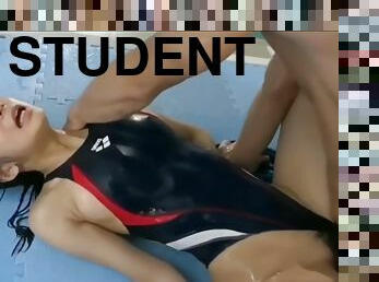 Swimming Instructor Up And Down The Student 3