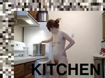 Rockin Bush Redhead Jams Out Naked! Naked In The Kitchen Episode 44