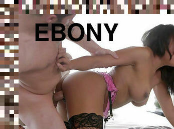 Ebony busty Anya Ivy gets a rough fuck and orgasm