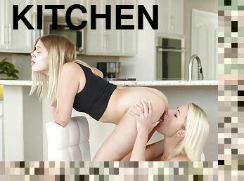 Kit Mercer and Coco Lovelock make love in the kitchen