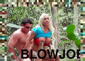 Blonde hoe Ashlee Chambers gets screwed in the woods