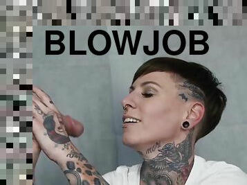 Tattooed short-haired bitch gets fucked good and proper