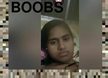 Cute Desi Girl Showing Her Boobs To Lover On Video Call