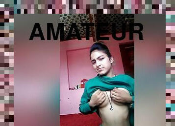 Today Exclusive- Cute Desi Girl Showing Her Boob And Wet Pussy