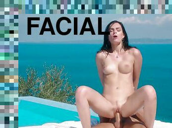 sperma-sulla-faccia, brunette