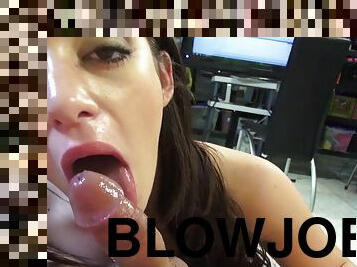 POV sloppy blowjob - Busty Melina Mason has expert level in cock sucking - Melina mason