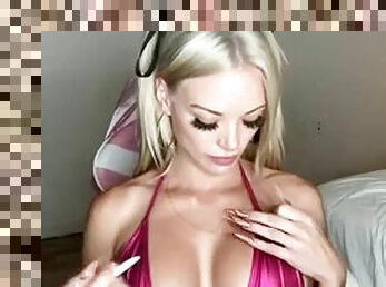 Skinny Big Fake Titty Blonde Twitch Hoe Nicky Cam