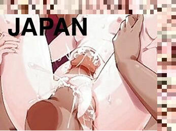 giapponesi, spruzzi-di-sperma, sesso-di-gruppo