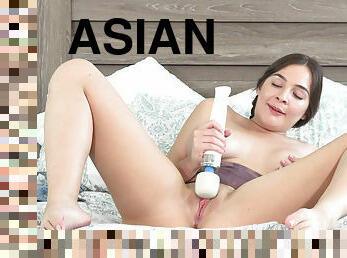 asiatique, gros-nichons, clito, chatte-pussy, doigtage, culotte, blonde, ange, petite, rasé