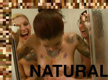 Kleio, Krysta Kaos and Veruca James naughty shower play