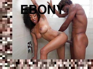 Big Tit Ebony September Reign have shower sex