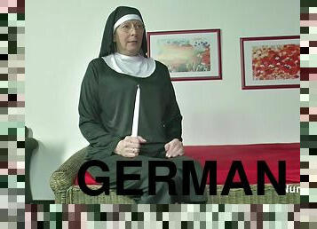 German nun with Priest in Church