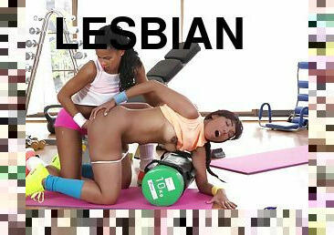 Two Sweet Mulatto Girls Go Lesbian In The Czech Fitness Room