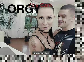 orgie, anal, cumshot, hardcore, trekant, action