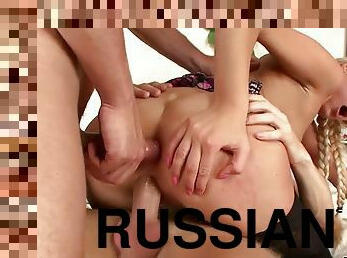 Russian Teen Rough Gangbang