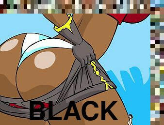 Black Superheroine fights alien invasion...with hoochie-coochie - Hentai