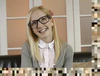 Teen nerd girl Alica wais for mature cock