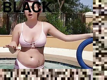 Fleshy Cara sunbathes before BBC ambush humping and ejaculate