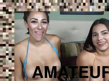 Two latina sluts share my whopping dick in POV