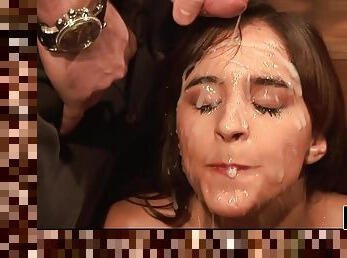 Liliana Gets Covered In Fresh Jizz - Bukkake Porn