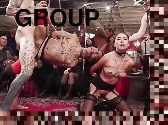 gros-nichons, poilue, orgie, giclée, milf, jouet, hardcore, bdsm, sexe-de-groupe, esclave