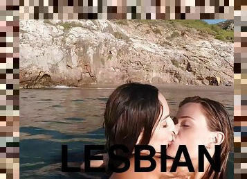 en-plein-air, public, lesbienne, hardcore, pornstar, plage, jeune-18, réalité