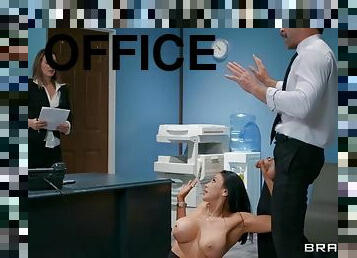 Naughty office slut Audrey Bitoni was catched with Charles Dera