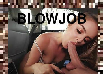 Cock craving Lexie Fux rides dong in the car