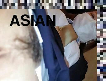 asiatisk, fitta-pussy, student, brudar, tonåring, japansk, creampie, galen, ung18