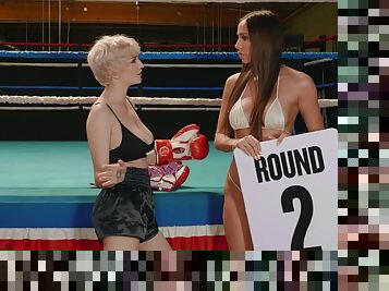 Boxer Skye Blue fucks ring girl Desiree Dulce