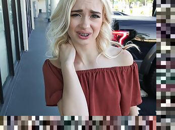 Blond Hair Lady Braceface Fucks Outdoors 1 - Public Pickups